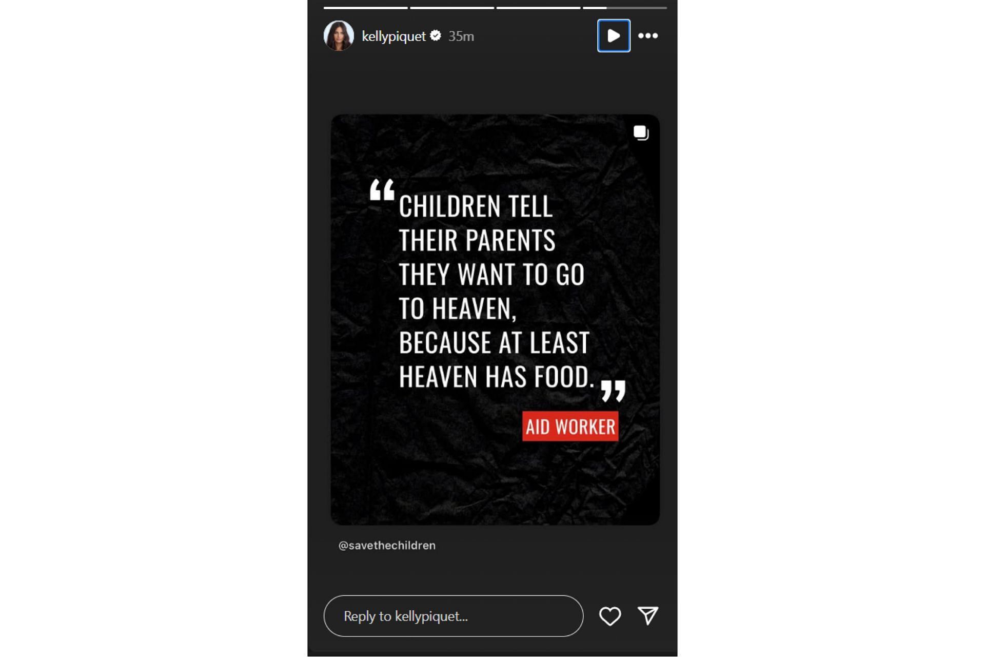 Snapshot of Kelly Piquet's story...Credits-Instagram